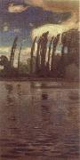 Jan Stanislawski Poplars Beside the River France oil painting artist